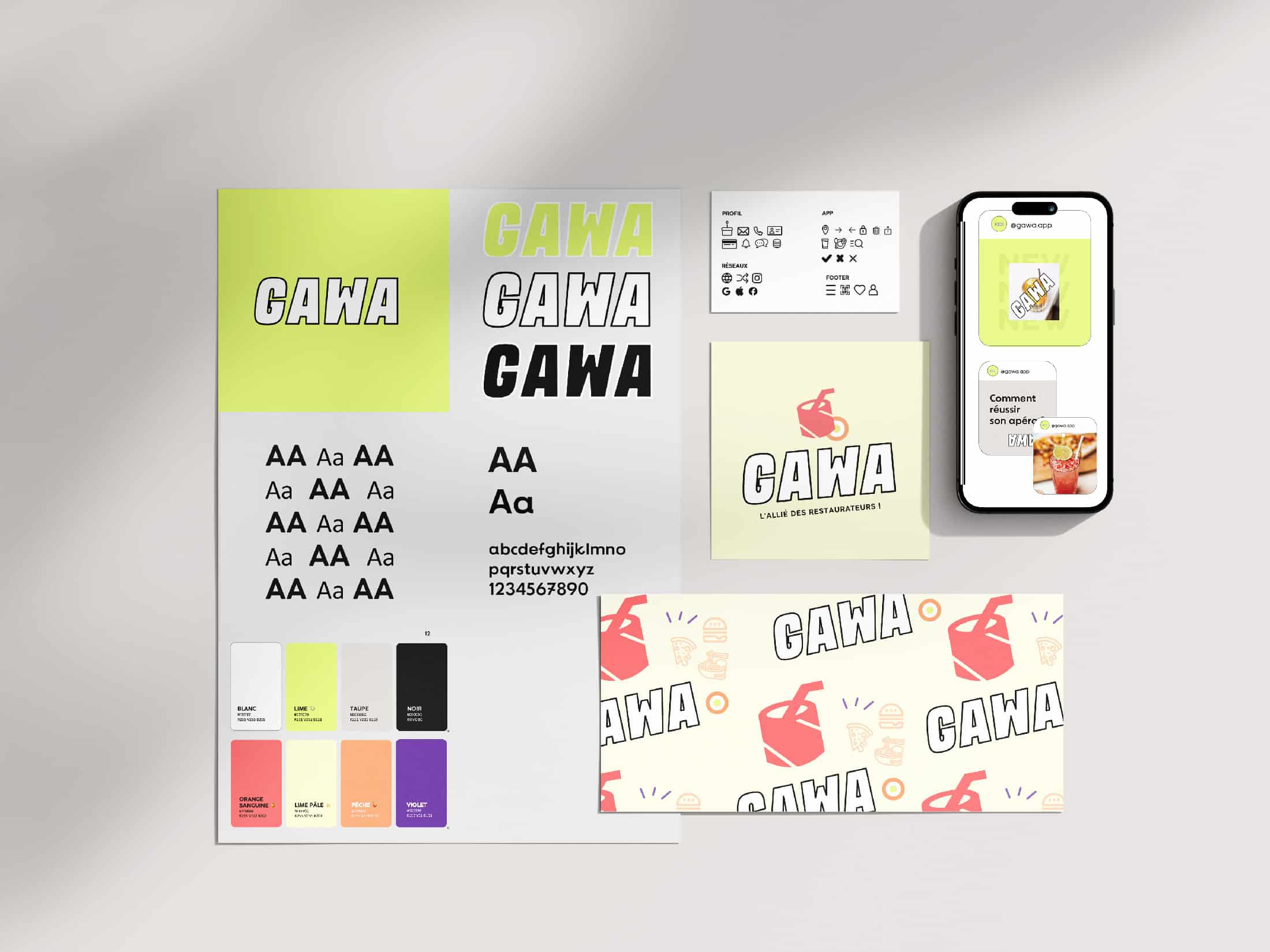 Charte graphique - stratégie d'identité - Agence Crapules - GAWA